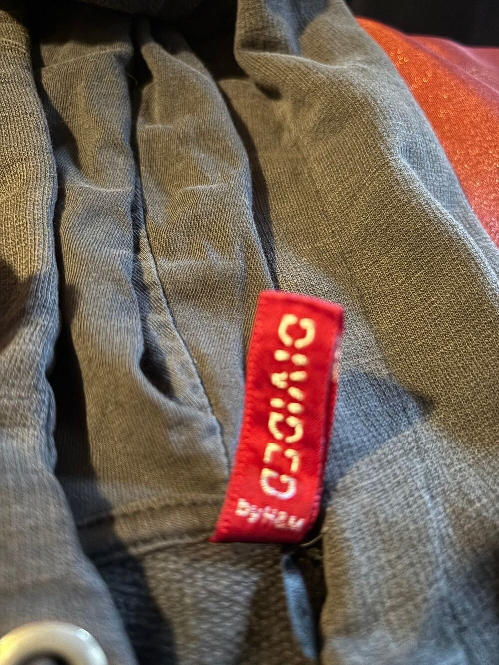 Full Zip Hoodie Unisex Gray Distressed Holes Cuff Sweatshirt Hooded